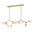 Load image into Gallery viewer, Farmhouze Light - 10 - Light Glass Ice Brass Branching Kitchen Island Pendant - Chandelier - 10 - Light - Brass