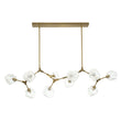 Load image into Gallery viewer, Farmhouze Light - 10 - Light Glass Ice Brass Branching Kitchen Island Pendant - Chandelier - 10 - Light - Brass