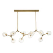 Load image into Gallery viewer, Farmhouze Light - 10 - Light Glass Ice Brass Branching Kitchen Island Pendant - Chandelier - 10 - Light - Brass