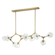 Load image into Gallery viewer, Farmhouze Light - 10 - Light Glass Ice Brass Branching Kitchen Island Pendant - Chandelier - 10 - Light - Brass