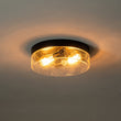 Load image into Gallery viewer, Farmhouze Light - 2 - Light Clear Seeded Glass Round Flush Mount Light - Ceiling Light - Black -
