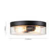Load image into Gallery viewer, Farmhouze Light - 2 - Light Clear Seeded Glass Round Flush Mount Light - Ceiling Light - Black -