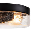 Load image into Gallery viewer, Farmhouze Light - 2 - Light Clear Seeded Glass Round Flush Mount Light - Ceiling Light - Black -