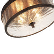 Load image into Gallery viewer, Farmhouze Light - 2 - Light Crackle Textured Glass Round Ceiling Light - Ceiling Light - Oil Rubbed Bronze -
