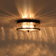 Load image into Gallery viewer, Farmhouze Light - 2 - Light Crackle Textured Glass Round Ceiling Light - Ceiling Light - Oil Rubbed Bronze -