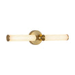 Load image into Gallery viewer, Farmhouze Light - 2 - Light White Reeded Glass Up Down Vanity Wall Lamp - Wall Sconce - Brass -