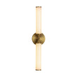 Load image into Gallery viewer, Farmhouze Light - 2 - Light White Reeded Glass Up Down Vanity Wall Lamp - Wall Sconce - Brass -