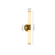 Load image into Gallery viewer, Farmhouze Light - 2 - Light White Reeded Glass Up Down Vanity Wall Lamp - Wall Sconce - Brass -