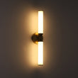 Load image into Gallery viewer, Farmhouze Light - 2 - Light White Reeded Glass Up Down Vanity Wall Lamp - Wall Sconce - Brass -