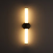Load image into Gallery viewer, Farmhouze Light - 2 - Light White Reeded Glass Up Down Vanity Wall Lamp - Wall Sconce - Brass -