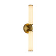 Load image into Gallery viewer, Farmhouze Light - 2 - Light White Reeded Glass Up Down Vanity Wall Lamp - Wall Sconce - Brass -