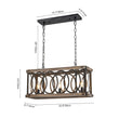 Load image into Gallery viewer, Farmhouze Light - 3 - Light Antique Wooden Rectangular Cage Island Pendant - Chandelier - Poplar -