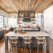 Load image into Gallery viewer, Farmhouze Light - 3 - Light Antique Wooden Rectangular Cage Island Pendant - Chandelier - Poplar -