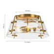 Load image into Gallery viewer, Farmhouze Light-3-Light Brass Water Glass Round Semi Flush Mount-Ceiling Light-Brass-