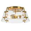 Load image into Gallery viewer, Farmhouze Light-3-Light Brass Water Glass Round Semi Flush Mount-Ceiling Light-Brass-