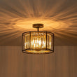 Load image into Gallery viewer, Farmhouze Light-3-Light Crystal Shade Drum Semi Flush Mount-Ceiling Light-3-Light-