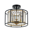 Load image into Gallery viewer, Farmhouze Light-3-Light Crystal Shade Drum Semi Flush Mount-Ceiling Light-3-Light-