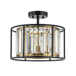 Load image into Gallery viewer, Farmhouze Light-3-Light Crystal Shade Drum Semi Flush Mount-Ceiling Light-3-Light-