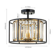 Load image into Gallery viewer, Farmhouze Light-3-Light Crystal Shade Drum Semi Flush Mount-Ceiling Light-3-Light-