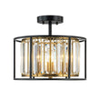 Load image into Gallery viewer, Farmhouze Light-3-Light Crystal Shade Drum Semi Flush Mount-Ceiling Light-3-Light-