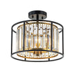 Load image into Gallery viewer, Farmhouze Light-3-Light Crystal Shade Drum Semi Flush Mount-Ceiling Light-3-Light-