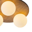 Load image into Gallery viewer, Farmhouze Light - 3 - light Farmhouse Wood Opal Glass Globe Round Ceiling Light - Ceiling Light - 11.8 in -