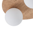 Load image into Gallery viewer, Farmhouze Light - 3 - light Farmhouse Wood Opal Glass Globe Round Ceiling Light - Ceiling Light - 11.8 in -