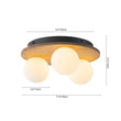 Load image into Gallery viewer, Farmhouze Light - 3 - light Farmhouse Wood Opal Glass Globe Round Ceiling Light - Ceiling Light - 11.8 in -