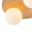 Load image into Gallery viewer, Farmhouze Light - 3 - light Farmhouse Wood Opal Glass Globe Round Ceiling Light - Ceiling Light - 11.8 in -
