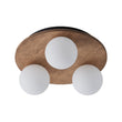 Load image into Gallery viewer, Farmhouze Light - 3 - light Farmhouse Wood Opal Glass Globe Round Ceiling Light - Ceiling Light - 11.8 in -