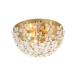 Load image into Gallery viewer, Farmhouze Light - 3 - Light Glam Gold Sparkle Crystal Flower Flush Mount Light - Chandelier - Brass -