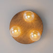 Load image into Gallery viewer, Farmhouze Light - 3 - light Rustic Wood Amber Glass Globe Round Semi Flush - Ceiling Light - 11.8 in -