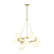 Load image into Gallery viewer, Farmhouze Light - 33.2” Modern Milky Glass Globe Wagon Wheel Chandelier - Chandelier - Brass -