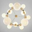 Load image into Gallery viewer, Farmhouze Light - 33.2” Modern Milky Glass Globe Wagon Wheel Chandelier - Chandelier - Brass -