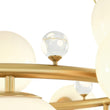 Load image into Gallery viewer, Farmhouze Light - 33.2” Modern Milky Glass Globe Wagon Wheel Chandelier - Chandelier - Brass -