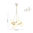 Load image into Gallery viewer, Farmhouze Light - 33.2” Modern Milky Glass Globe Wagon Wheel Chandelier - Chandelier - Brass -