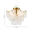 Load image into Gallery viewer, Farmhouze Light - 4 - Light Layer White Textured Glass Semi Flush Ceiling Light - Ceiling Light - Brass -