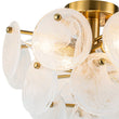 Load image into Gallery viewer, Farmhouze Light - 4 - Light Layer White Textured Glass Semi Flush Ceiling Light - Ceiling Light - Brass -