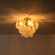 Load image into Gallery viewer, Farmhouze Light - 4 - Light Layer White Textured Glass Semi Flush Ceiling Light - Ceiling Light - Brass -