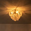 Load image into Gallery viewer, Farmhouze Light - 4 - Light Layer White Textured Glass Semi Flush Ceiling Light - Ceiling Light - Brass -