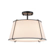 Load image into Gallery viewer, Farmhouze Light - 4 - Light Linen Drum Semi Flush Ceiling Light - Ceiling Light - Black -