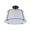 Load image into Gallery viewer, Farmhouze Light - 4 - Light Linen Drum Semi Flush Ceiling Light - Ceiling Light - Nickel -