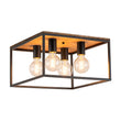Load image into Gallery viewer, Farmhouze Light-4-Light Square Cage Flush Mount Ceiling Light-Ceiling Light-Black (Pre-Order $ 1-2 Weeks)-