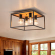 Load image into Gallery viewer, Farmhouze Light-4-Light Square Cage Flush Mount Ceiling Light-Ceiling Light-Black (Pre-Order $ 1-2 Weeks)-