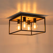 Load image into Gallery viewer, Farmhouze Light-4-Light Square Cage Flush Mount Ceiling Light-Ceiling Light-Black (Pre-Order $ 1-2 Weeks)-