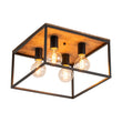 Load image into Gallery viewer, Farmhouze Light-4-Light Square Cage Flush Mount Ceiling Light-Ceiling Light-Black (Pre-Order $ 1-2 Weeks)-
