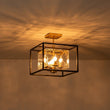 Load image into Gallery viewer, Farmhouze Light-4-Light Square Water Glass Shade Semi Flush Mount-Ceiling Light-4-Light-