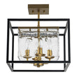 Load image into Gallery viewer, Farmhouze Light-4-Light Square Water Glass Shade Semi Flush Mount-Ceiling Light-4-Light-