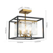 Load image into Gallery viewer, Farmhouze Light-4-Light Square Water Glass Shade Semi Flush Mount-Ceiling Light-4-Light-