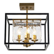 Load image into Gallery viewer, Farmhouze Light-4-Light Square Water Glass Shade Semi Flush Mount-Ceiling Light-4-Light-
